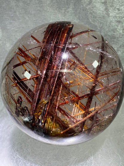 Copper Rutile Quartz Sphere. 72mm. Gorgeous Rare Copper Rutilated Quartz. Stunning Display Sphere