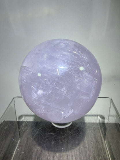 Lavender Rose Quartz Sphere. Rare Color Rose Quartz With Rainbows And Asterisms. High Quality Display Sphere.