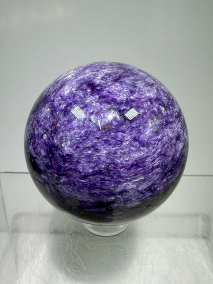 Charoite Crystal Sphere. 50mm. High Quality Beautiful Crystal. Amazing Patterns And Flash. Stunning Rare Crystal