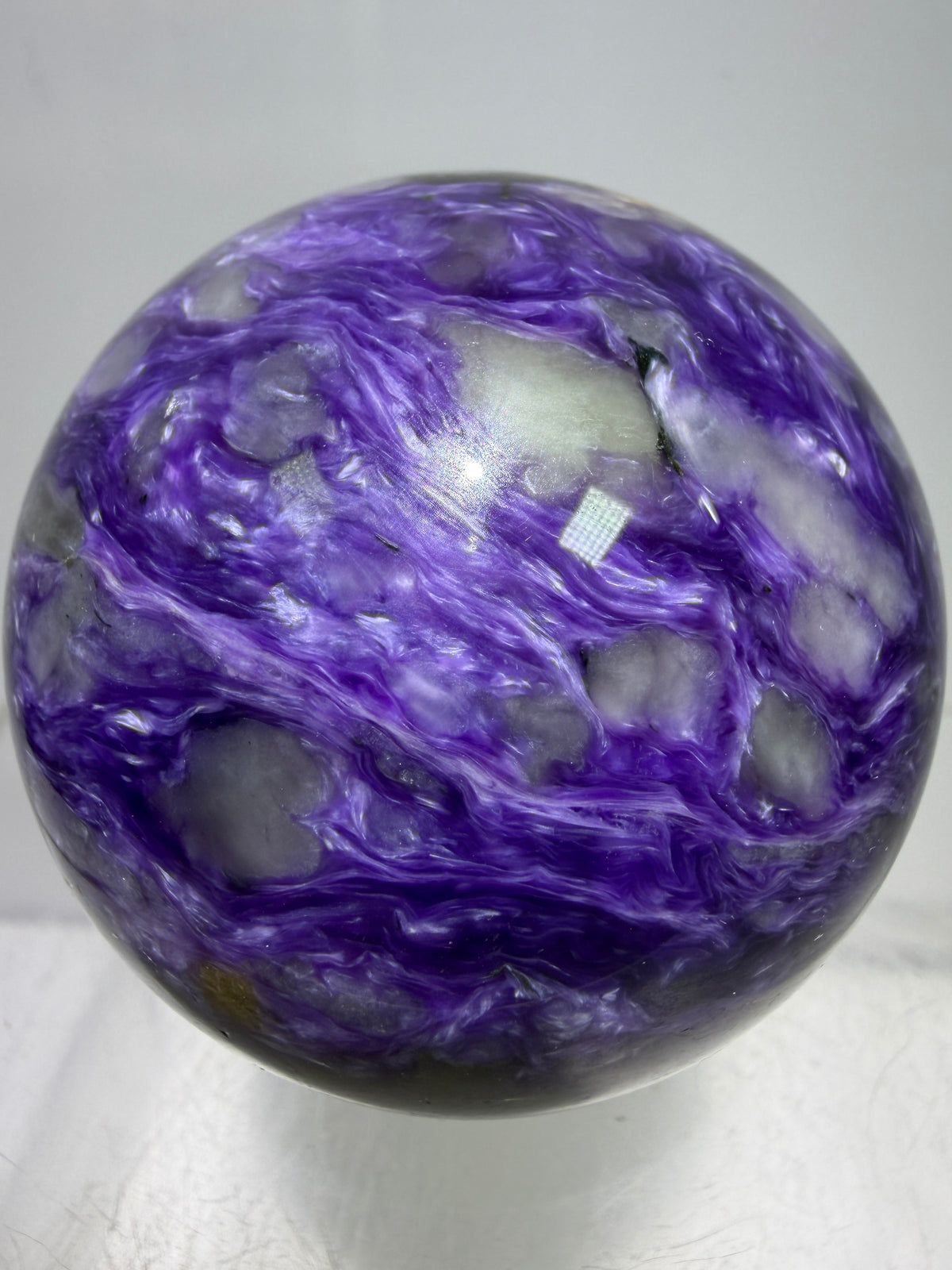 Charoite Crystal Sphere. 50mm. High Quality Beautiful Crystal. Amazing Patterns And Flash. Stunning Rare Crystal