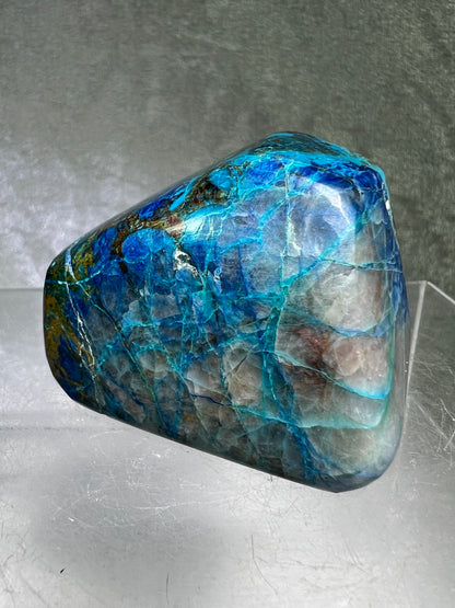 Shattuckite Polished Freeform. Gorgeous Blue Mineral From Namibia. Very Unique And Special Display Crystal.