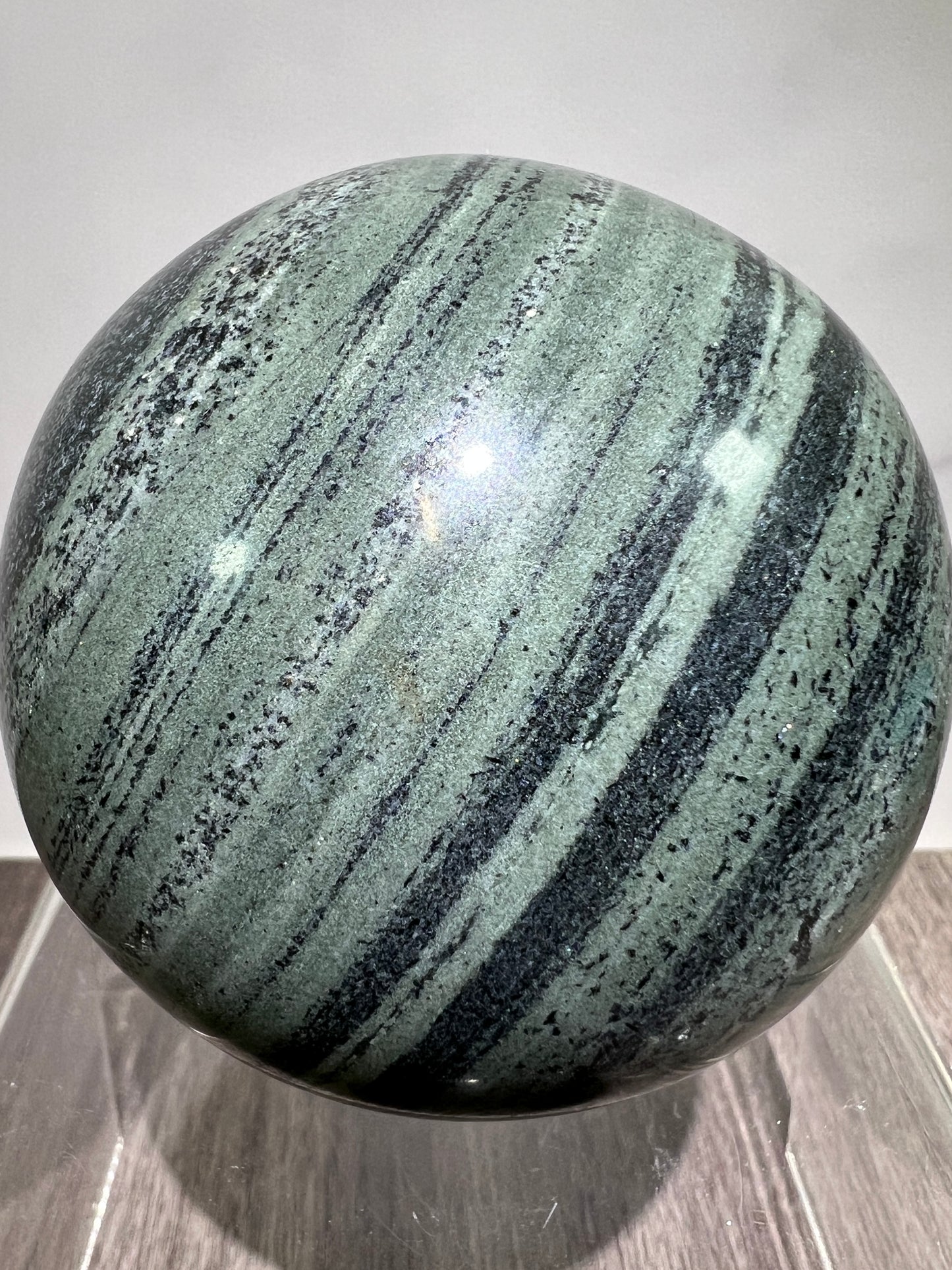 Green Zebra Jasper Sphere. 80mm. Large Display Sphere From Madagascar. Gorgeous High Quality Rare Crystal