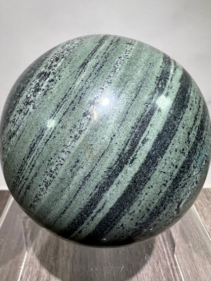 Green Zebra Jasper Sphere. 80mm. Large Display Sphere From Madagascar. Gorgeous High Quality Rare Crystal