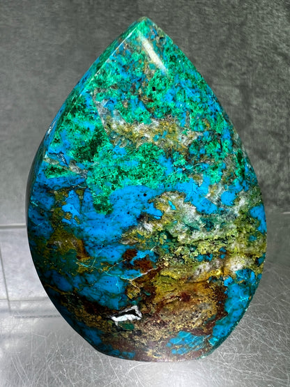 Chrysocolla Flame From Peru. Stunning Chrysocolla And Malachite Display Crystal. High Quality Flame With Gorgeous Colors.