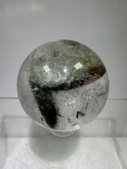 Garden Quartz Lodolite Sphere. 48mm. High Quality Landscape Quartz With Rainbows. Scenic Quartz With Excellent Clarity