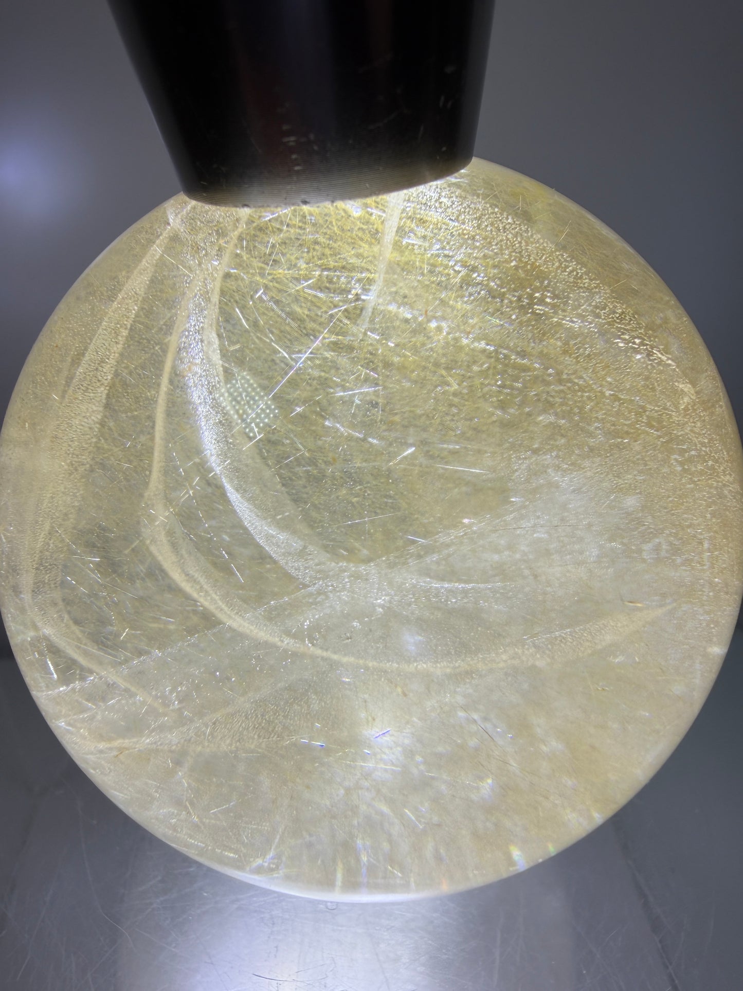 Rutile Quartz Sphere. 59mm. Stunning Fine Rutiles With Lots Of Flash. Beautiful Display Sphere.