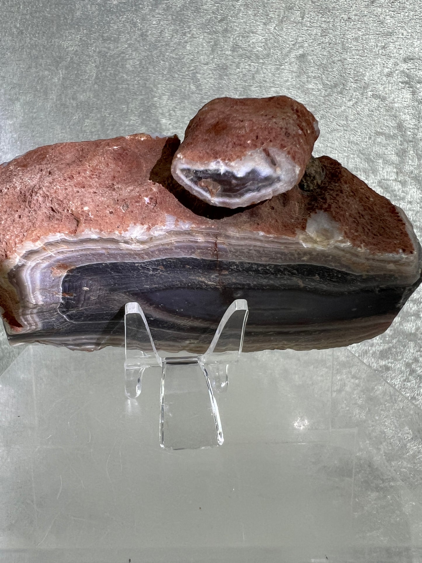 Red Sashe River Agate Freeform. Large Semi Polished Freeform From Zimbabwe. High Quality Rare Display Crystal