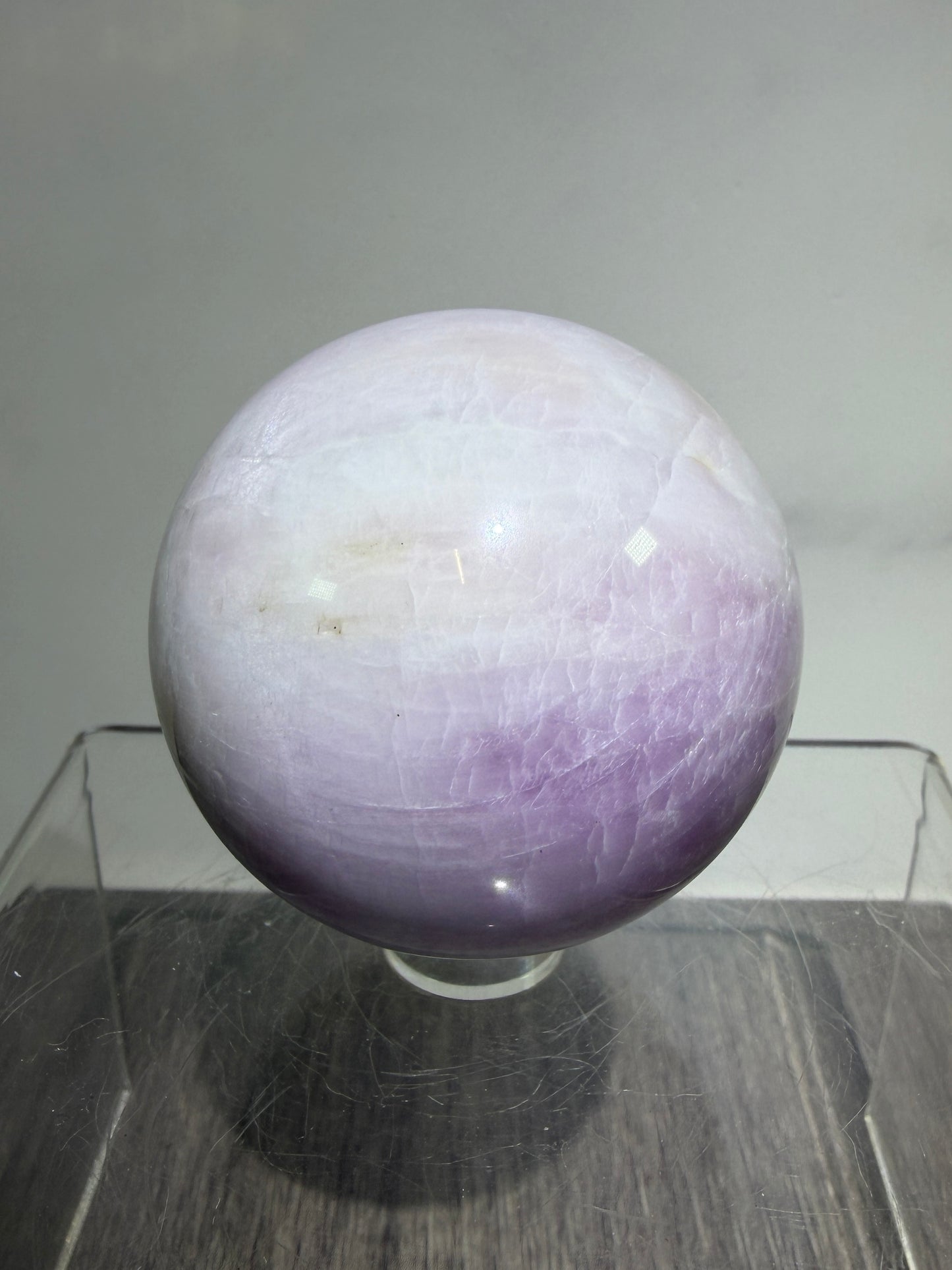 Kunzite Crystal Sphere. 50mm. Gorgeous Display Sphere. Beautiful Flash And UV Reactive