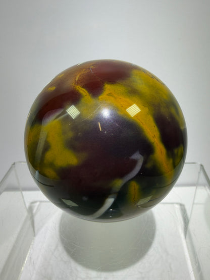 Mookaite Crystal Sphere. 64mm. Gorgeous Rare Colors And Patterns. High Quality Collectors Sphere.