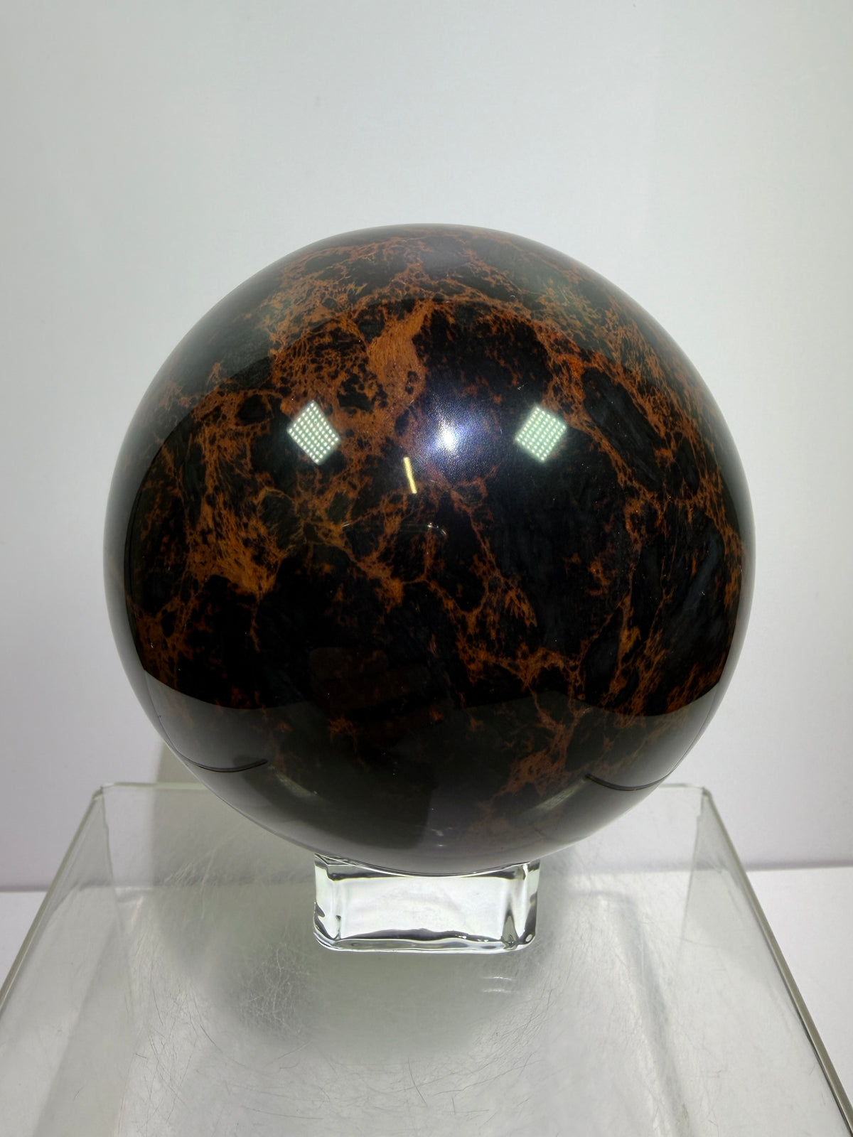 Mahogany Obsidian Sphere. 90mm. XL High Quality Crystal. Rare And Stunning Display Sphere