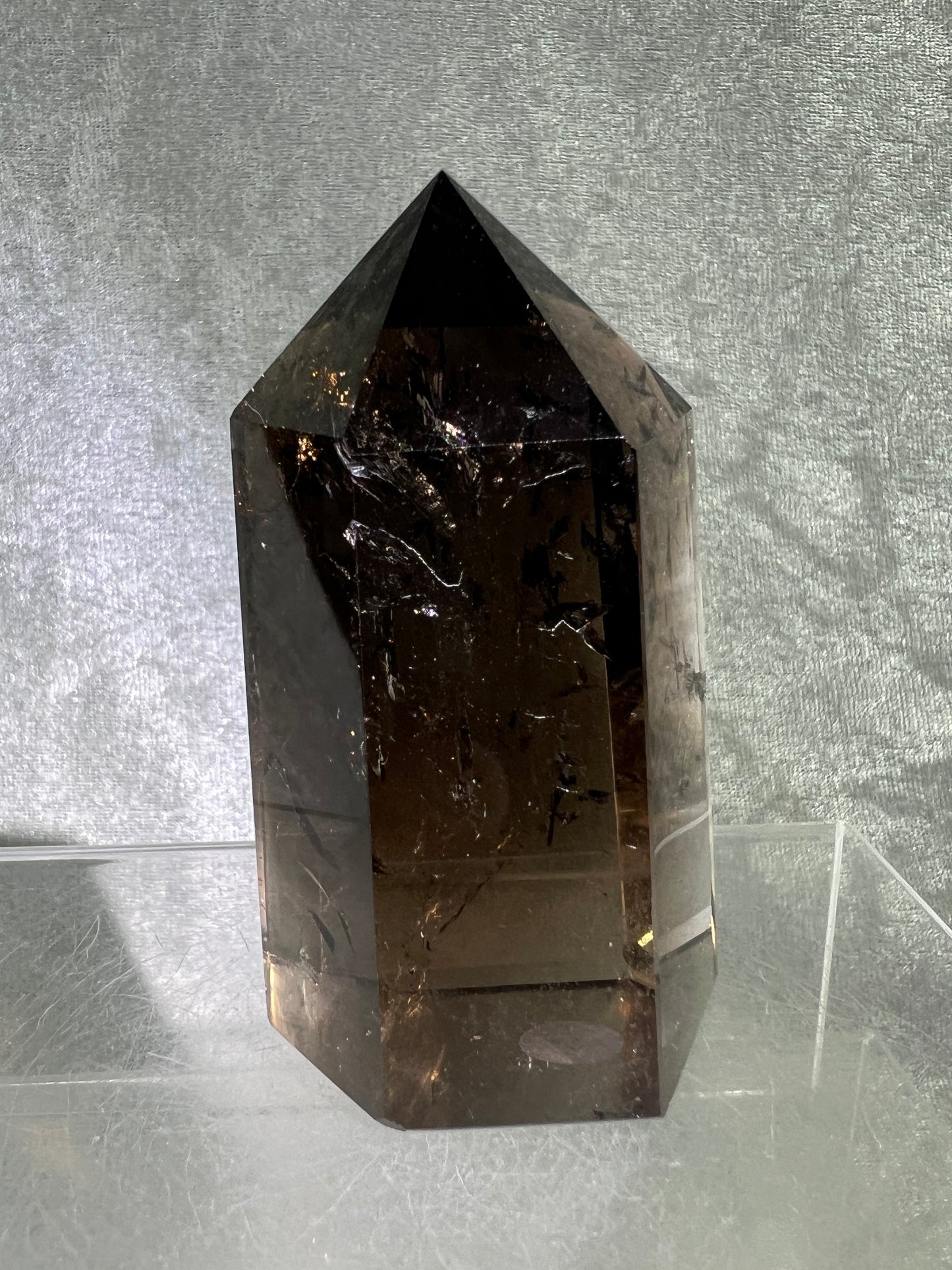 Smoky Quartz Tower. Dark Smoky With Nice Rainbows. High Quality Tower From Madagascar.