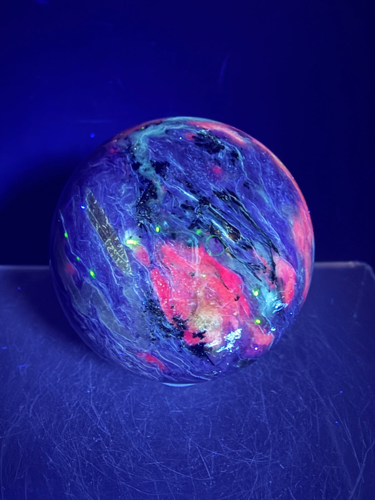Charoite Crystal Sphere. 50mm. High Quality Beautiful Crystal. Amazing Patterns And Flash. Stunning Rare Crystal