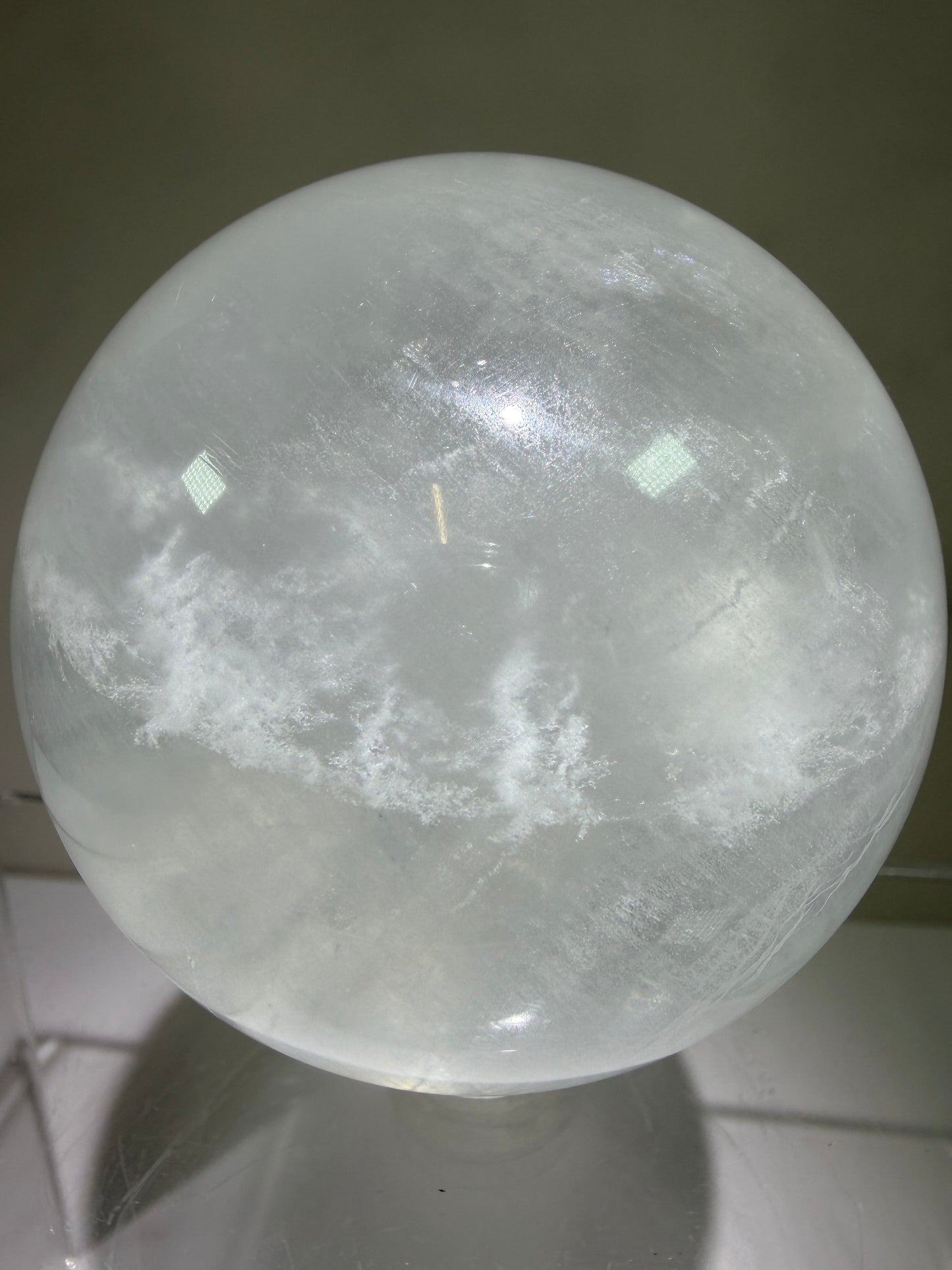 Clear Fluorite Sphere. 60mm. Very Rare Fluorite Display Crystal. High Quality Fluorite From China.