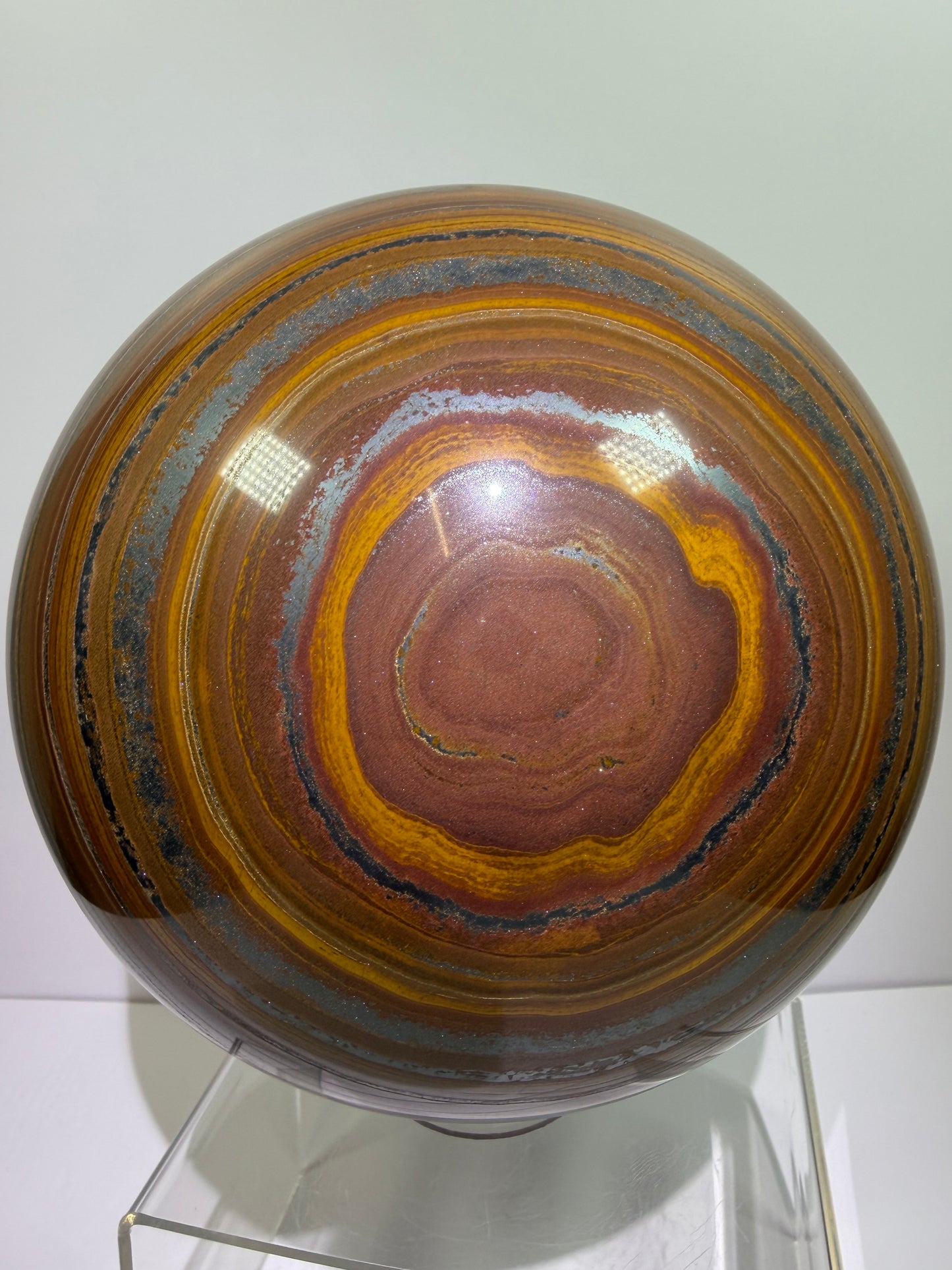 Tiger Iron Crystal Sphere. Massive 160mm, 15 lbs. Stunning High Quality Display Sphere