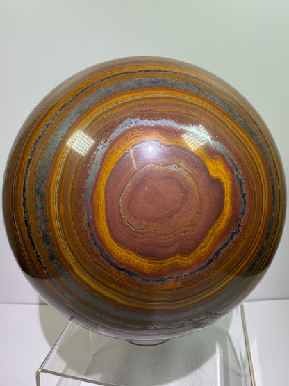 Tiger Iron Crystal Sphere. Massive 160mm, 15 lbs. Stunning High Quality Display Sphere