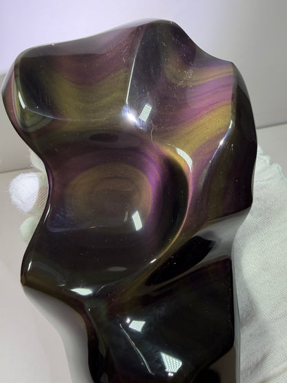 Rainbow Obsidian Freeform. Gorgeous One Of A Kind Display Crystal. Very High Quality Crystal.