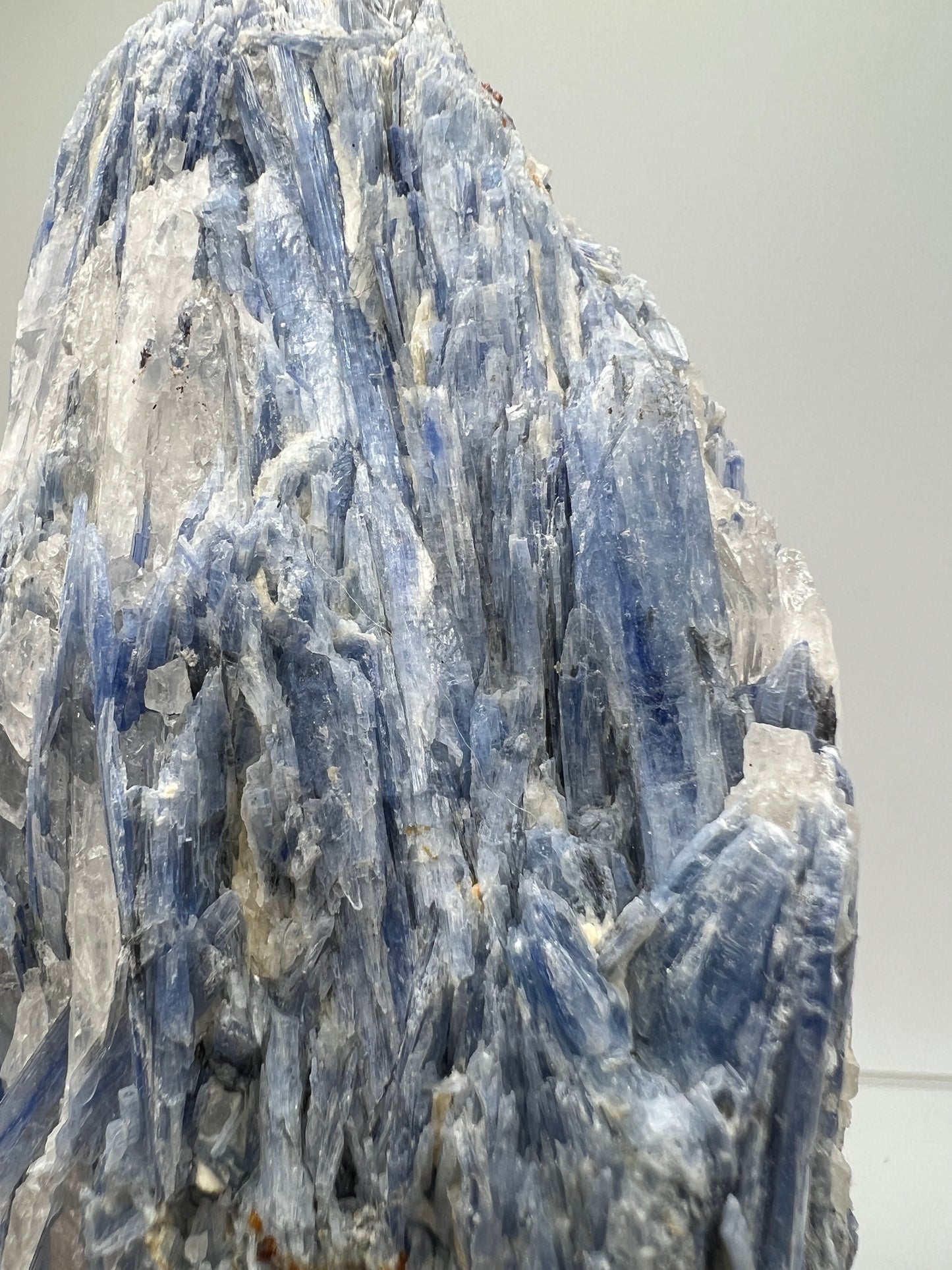 Kyanite And Quartz Mineral Specimen. Beautiful Raw Blue Kyanite Cluster.