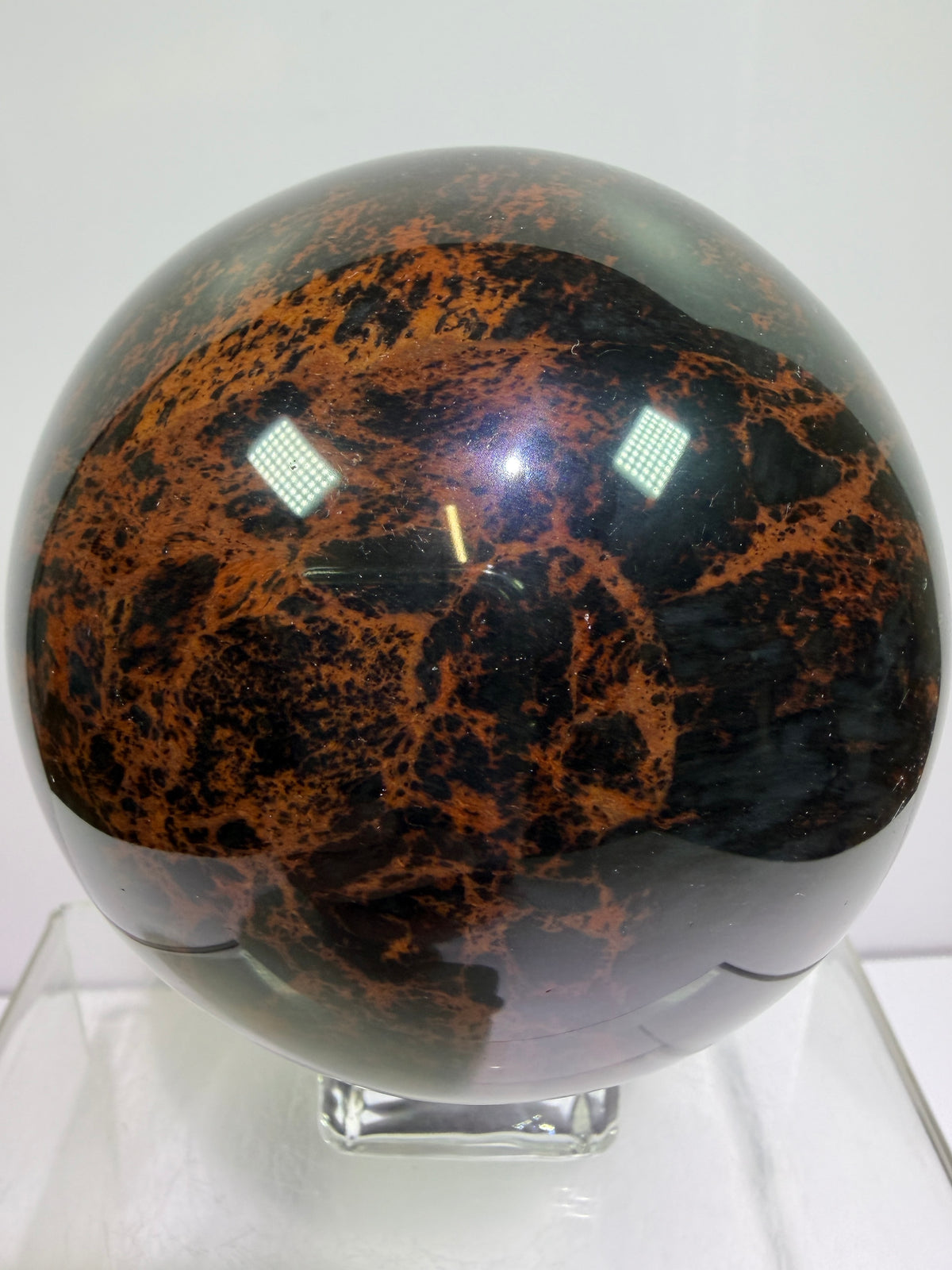 Mahogany Obsidian Sphere. 90mm. XL High Quality Crystal. Rare And Stunning Display Sphere