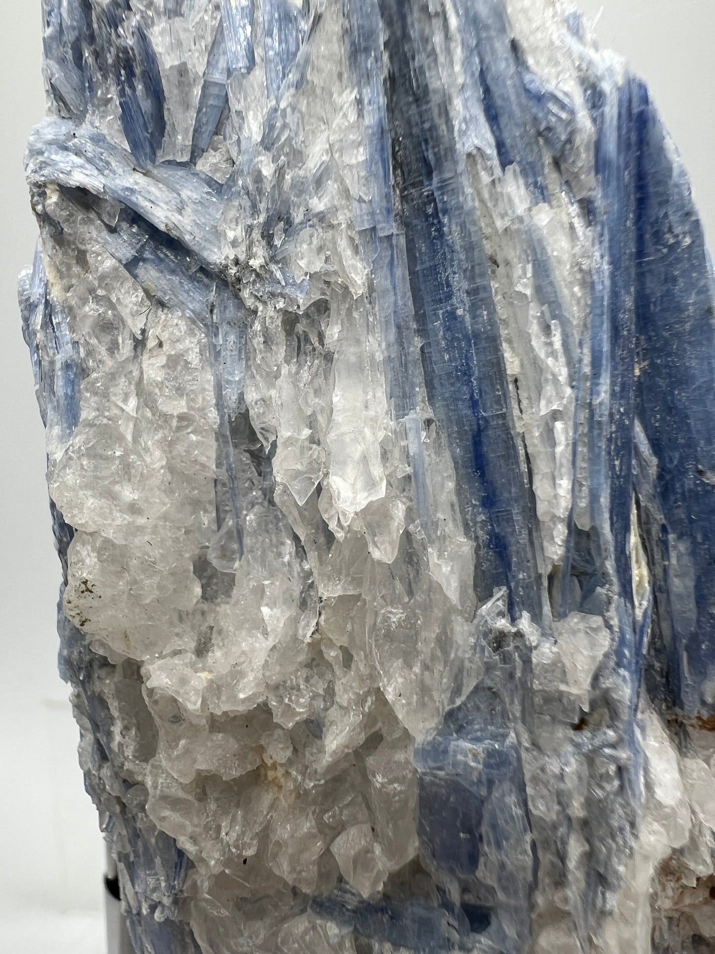 Kyanite And Quartz Mineral Specimen. Beautiful Raw Blue Kyanite Cluster.