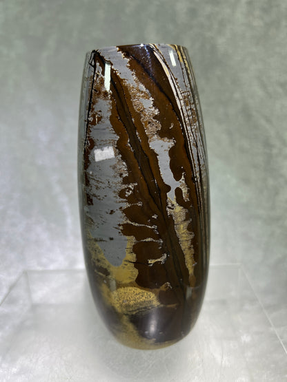 Picture Jasper Flower Vase. Gorgeous All Natural Scenic Jasper. Incredible Piece Of Art.