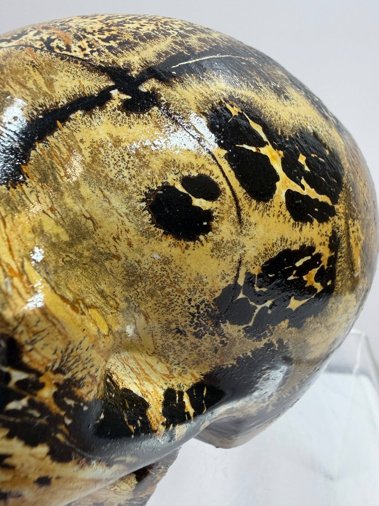 Picture Jasper Skull Carving: Amazing Large Scenic Jasper Carving. Gorgeous Color Combination And Patterns
