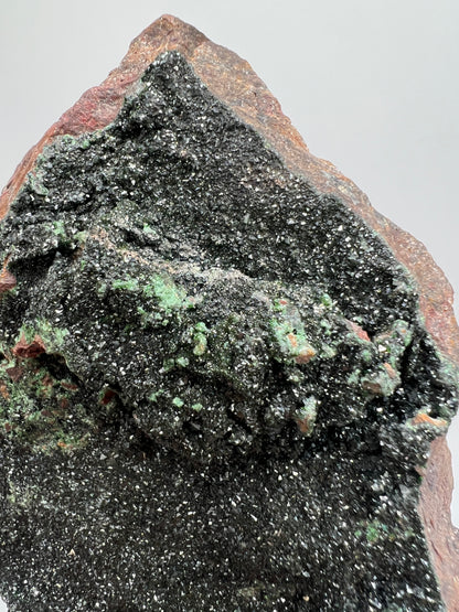 Libethenite Crystal Specimen. Rare Mineral Specimen With Malachite. Flashy Display Crystal