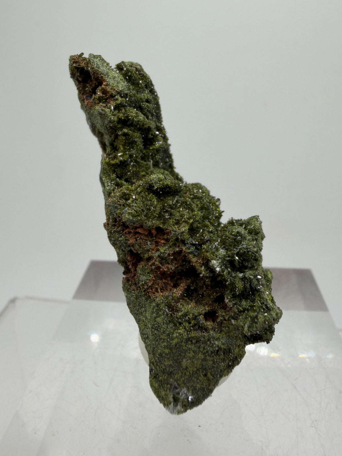 Turkish Epidote And Quartz Specimen. Gorgeous High Quality Forest Epidote. Amazing Flash And Sparkle!