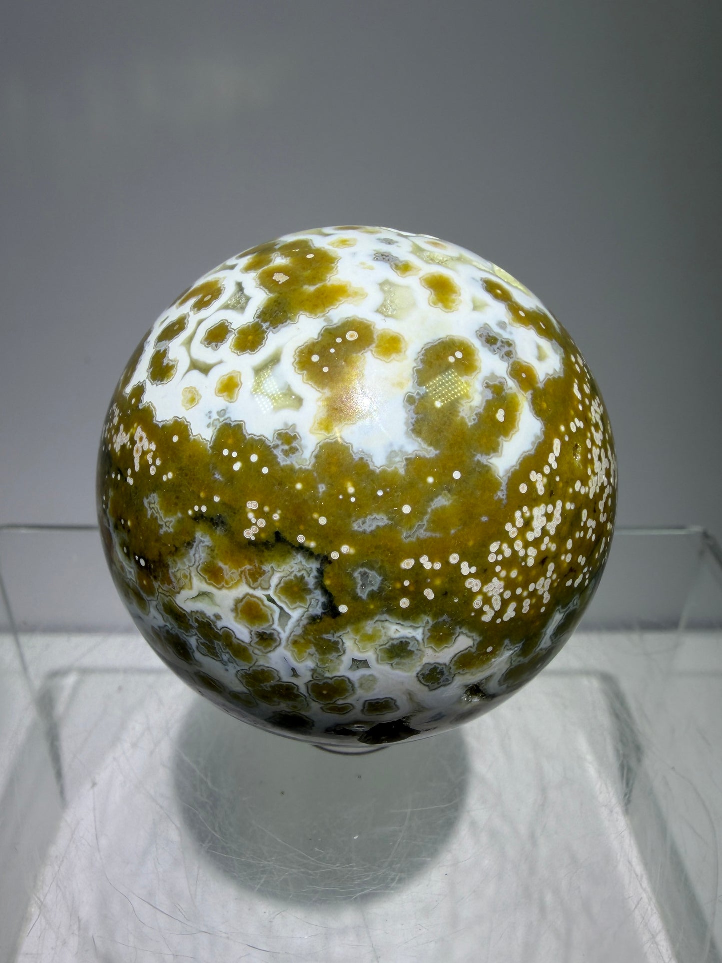 Ocean Jasper Sphere. 52mm. Beautiful Sugar Druzy Sphere. High Quality Amazing Display Crystal