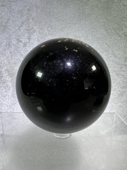 Palm Root Agate Sphere. 76mm. Incredible Fossilized Black Palm Root Agate. Very High Quality Crystal Sphere.