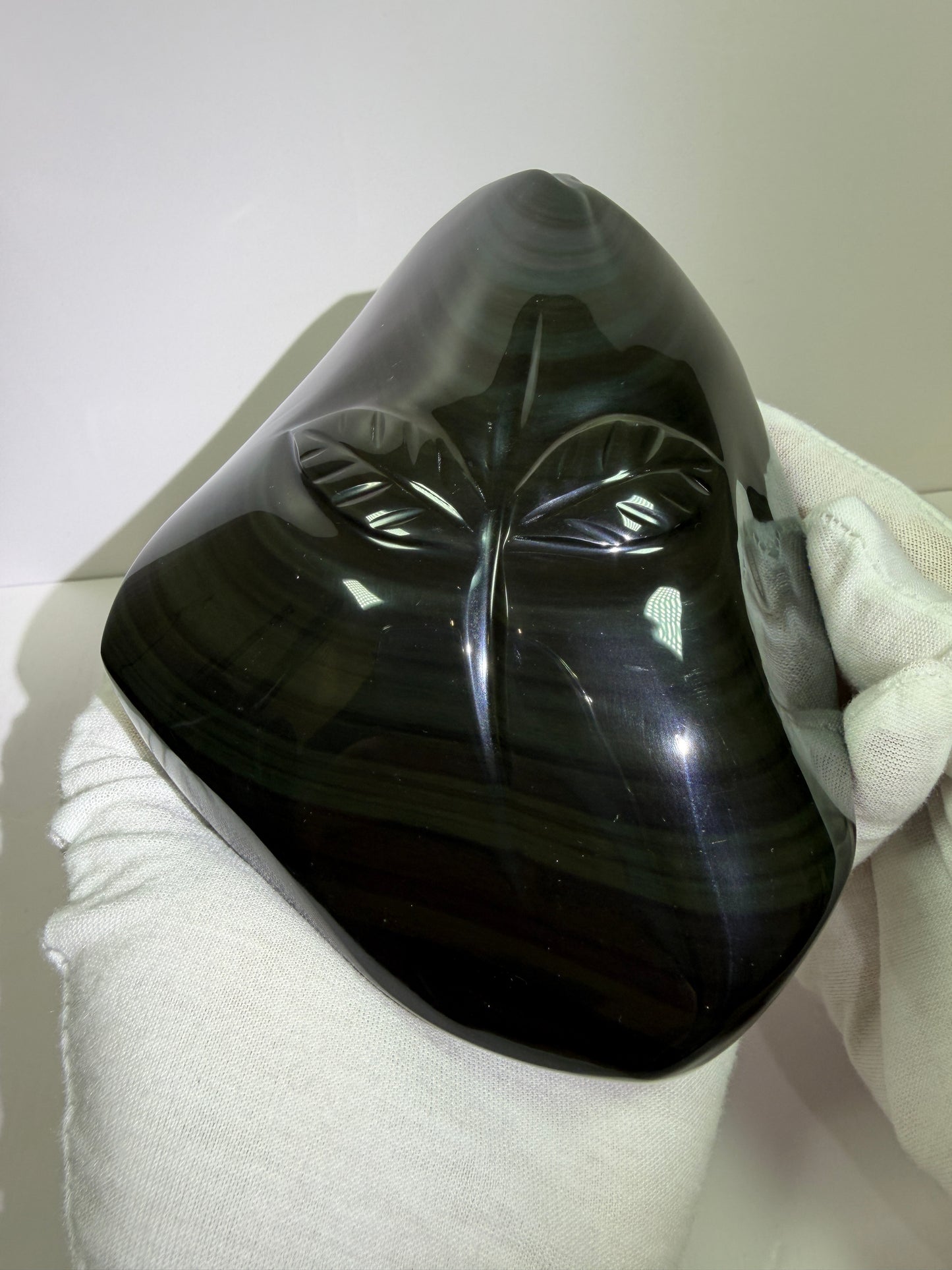Rainbow Obsidian Freeform. High Quality Carved Flower. Gorgeous One Of A Kind Display Crystal