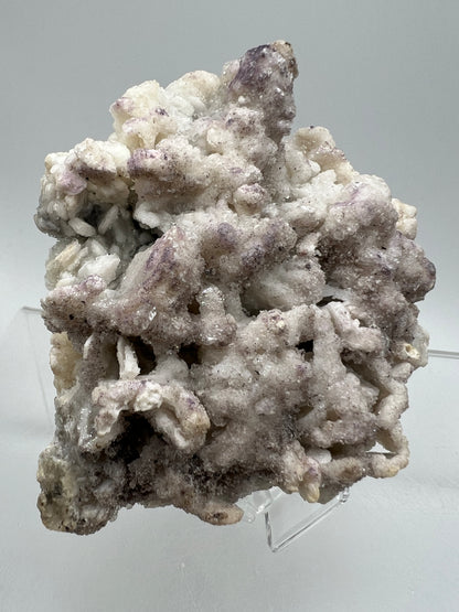 Selenite With Druzy Fluorite. Very Unique Mineral Specimen From Mexico. UV Reactive Display Crystal.