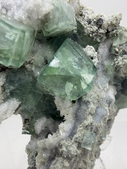 Fluorite Cubes Specimen. Gorgeous Rare Xianghualing Green Fluorite. High Quality Display Crystal