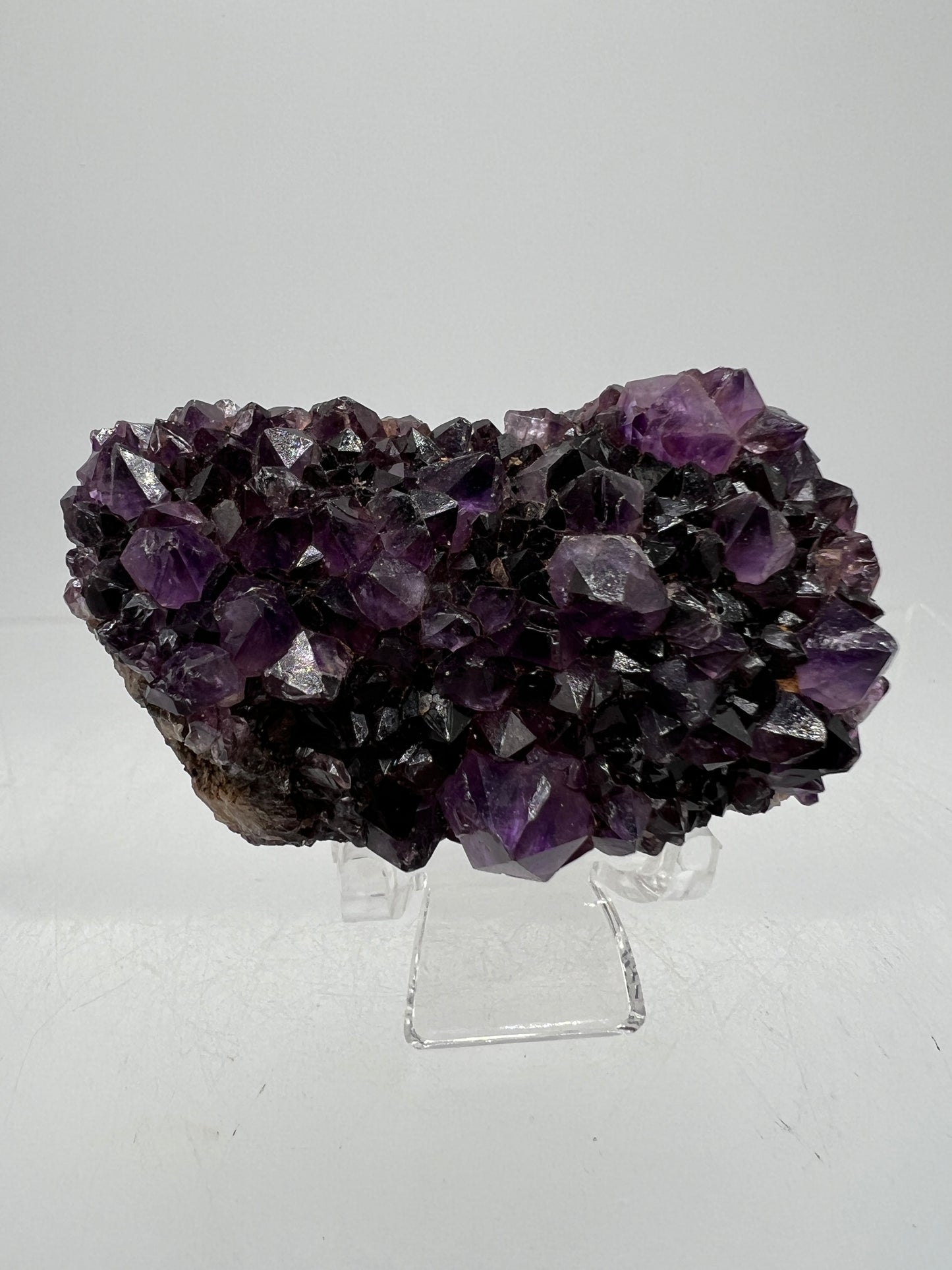 Amethystos Crystal Specimen. Gorgeous Amethyst Cluster From South Africa. Rare Deep Purple Display Crystal
