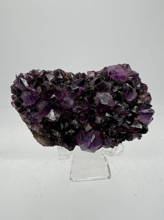 Amethystos Crystal Specimen. Gorgeous Amethyst Cluster From South Africa. Rare Deep Purple Display Crystal