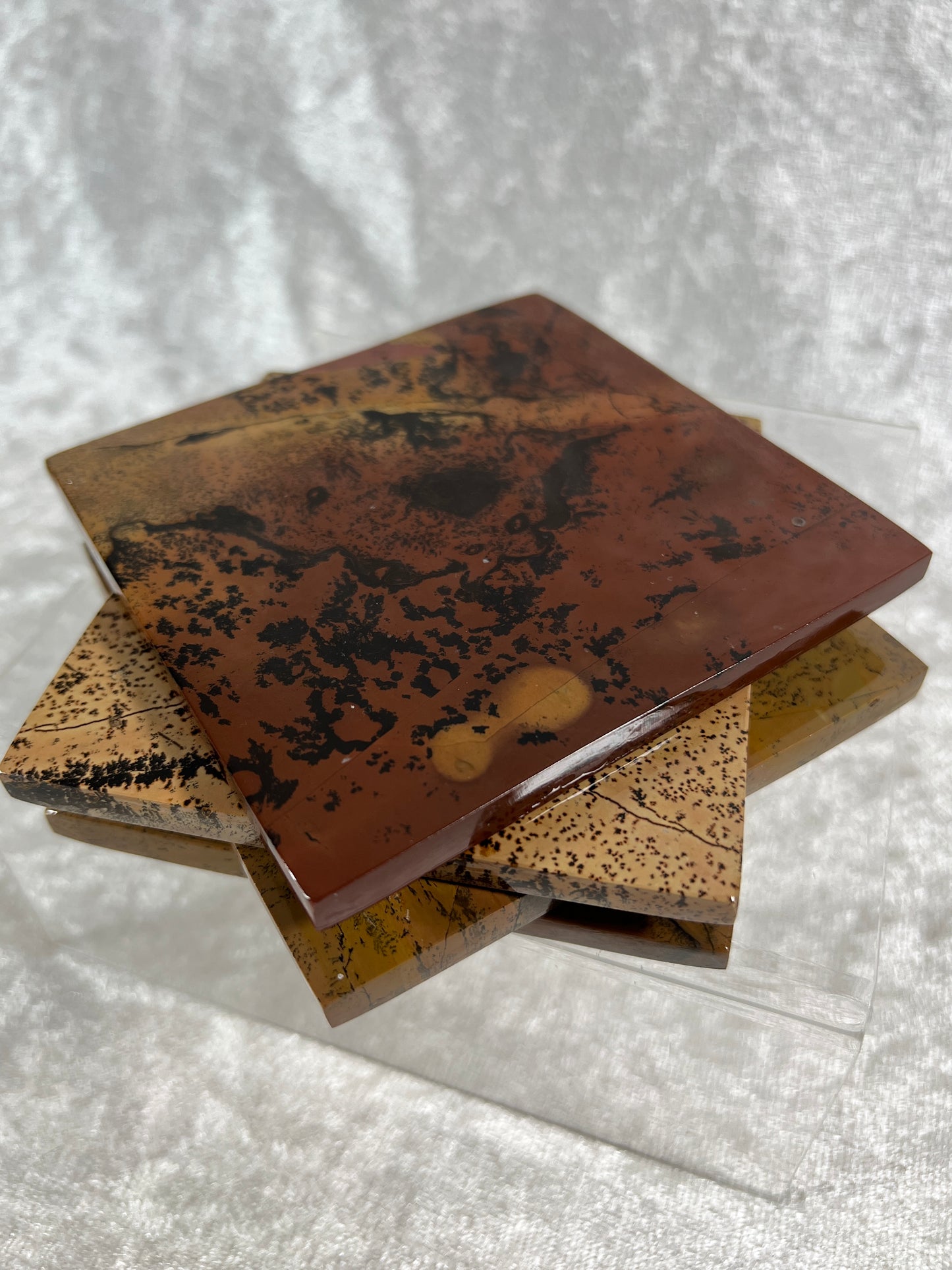 Picture Jasper Set Of 4 Coasters. Stunning Crystal Coasters. Practical And Beautiful!
