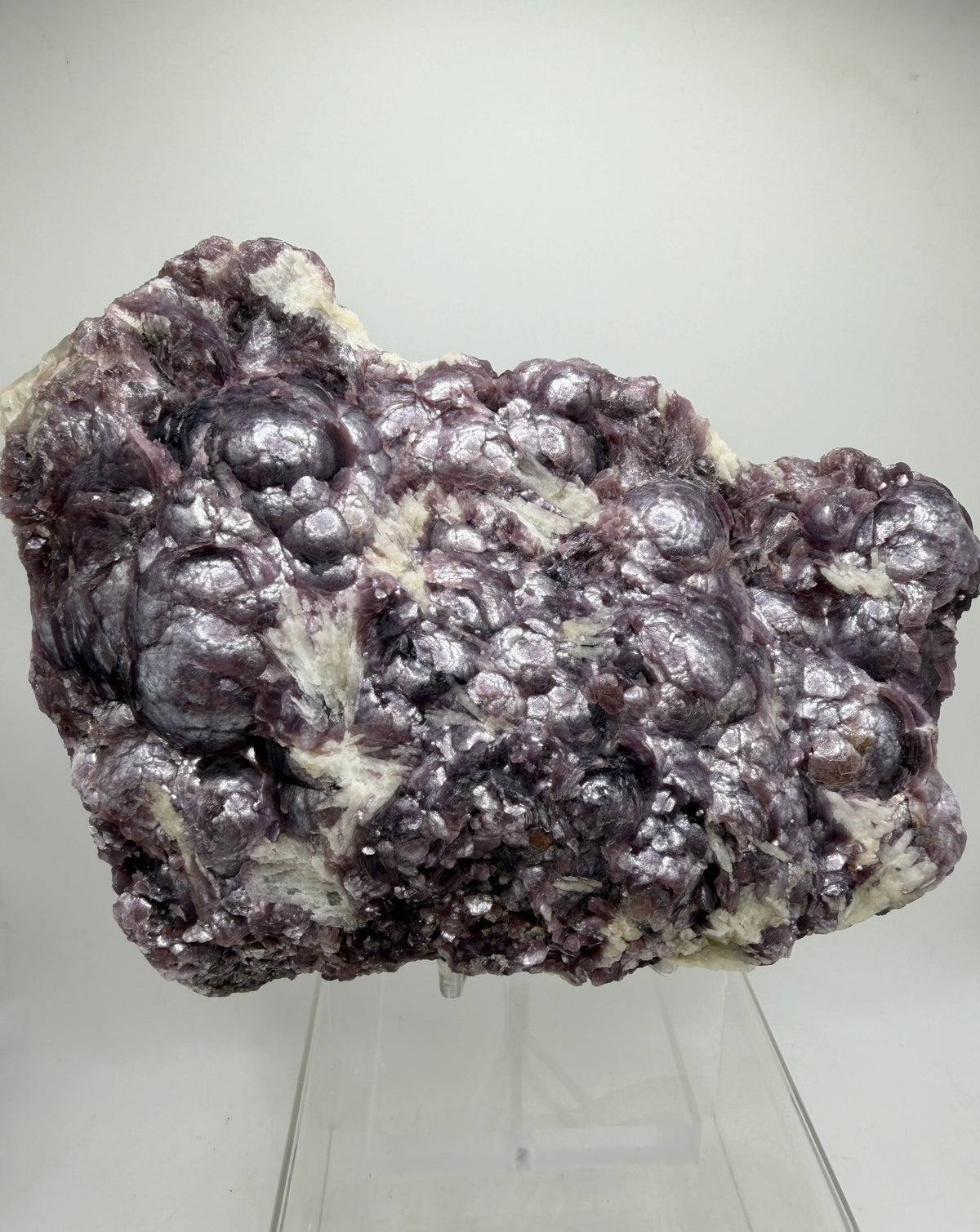 Botryoidal Lepidolite Specimen. Large Very Rare Mineral Cluster From Brazil. Lots Of Flash And Crystallization. Beautiful Color Contrasts.
