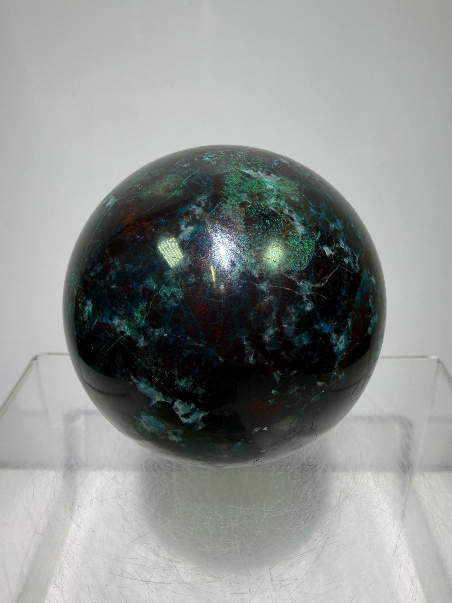 Shattuckite Crystal Sphere. 61mm. Gorgeous Mixed Mineral From Namibia. Very Rare And Special Display Crystal.