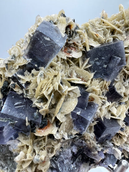 Fluorite, Muscovite, And Druzy Sphalerite Specimen. World Famous Yaogangxian Fluorite Cubes. Beautiful Mixed Mineral Specimen.