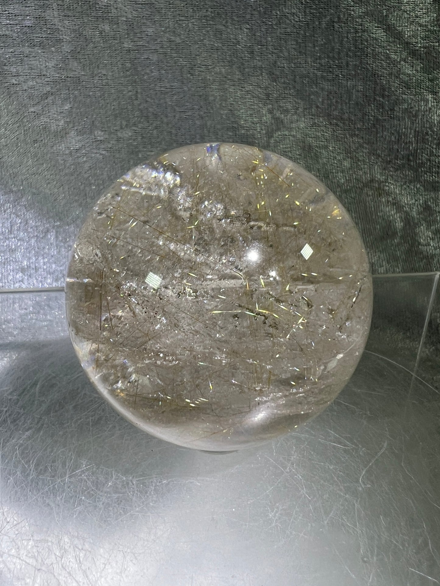 Rutile Quartz Sphere. 54mm. Gorgeous Golden Rutilated Quartz. Stunning Display Sphere