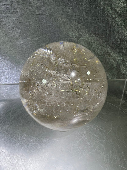 Rutile Quartz Sphere. 54mm. Gorgeous Golden Rutilated Quartz. Stunning Display Sphere
