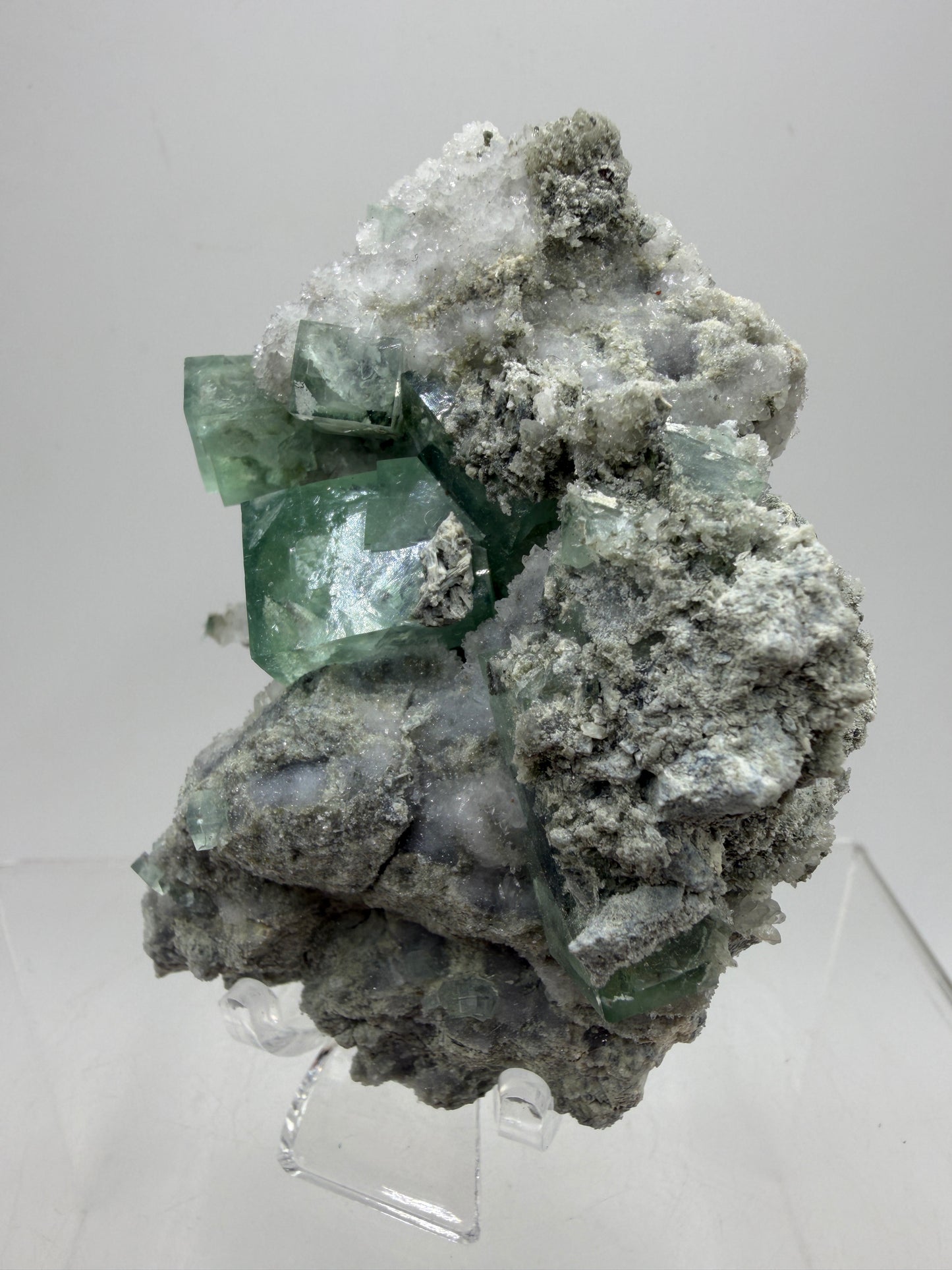 Fluorite Cubes Specimen. Gorgeous Rare Xianghualing Green Fluorite. High Quality Display Crystal
