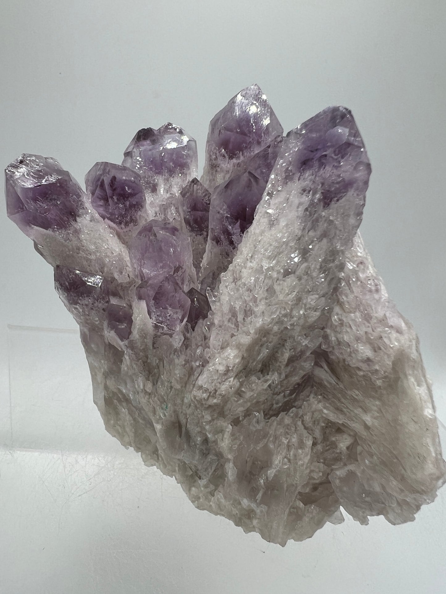Sugar Amethyst Cluster. Gorgeous Shades Of Lavender With White Druzy Quartz. Beautiful Rare Amethyst Specimen From Zambia