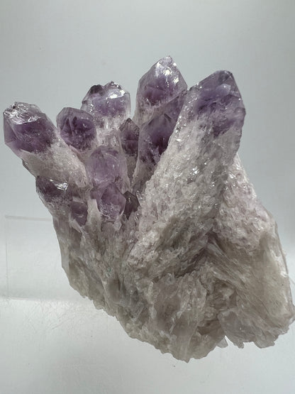 Sugar Amethyst Cluster. Gorgeous Shades Of Lavender With White Druzy Quartz. Beautiful Rare Amethyst Specimen From Zambia
