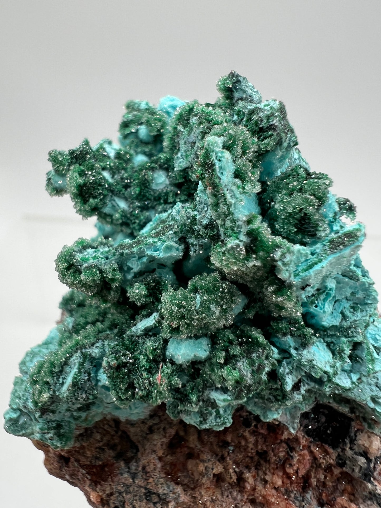 Chrysocolla And Malachite Specimen. High Quality Druzy Chrysocolla From Likasi, Congo. Gorgeous Color Display Crystal.