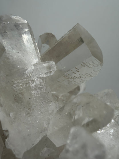 Clear Quartz And Beryl Cluster. Stunning Goshenite Specimen From Brazil. Rare High Quality Display Crystal