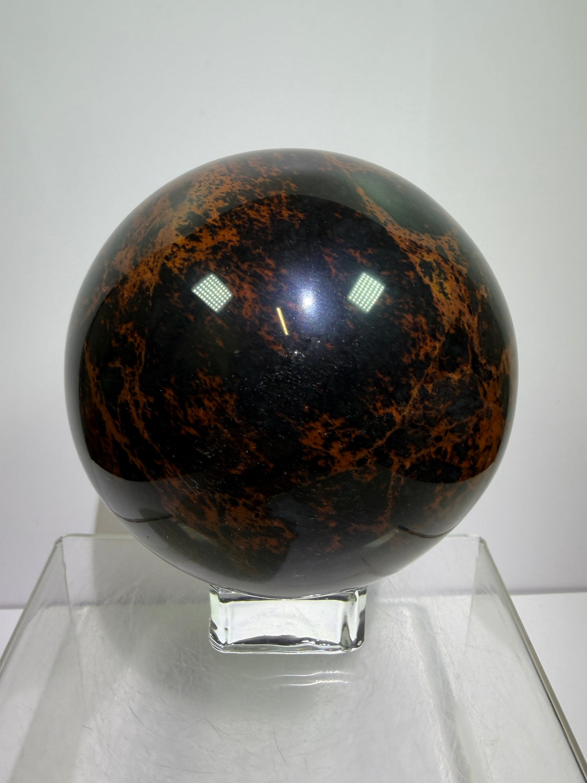 Mahogany Obsidian Sphere. 90mm. XL High Quality Crystal. Rare And Stunning Display Sphere