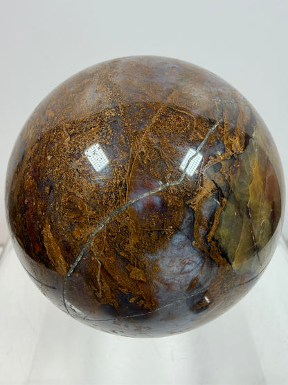Pietersite Crystal Sphere. 72mm. Gorgeous Rare Red Pietersite Crystal. High Quality Display Sphere With Beautiful Flash.