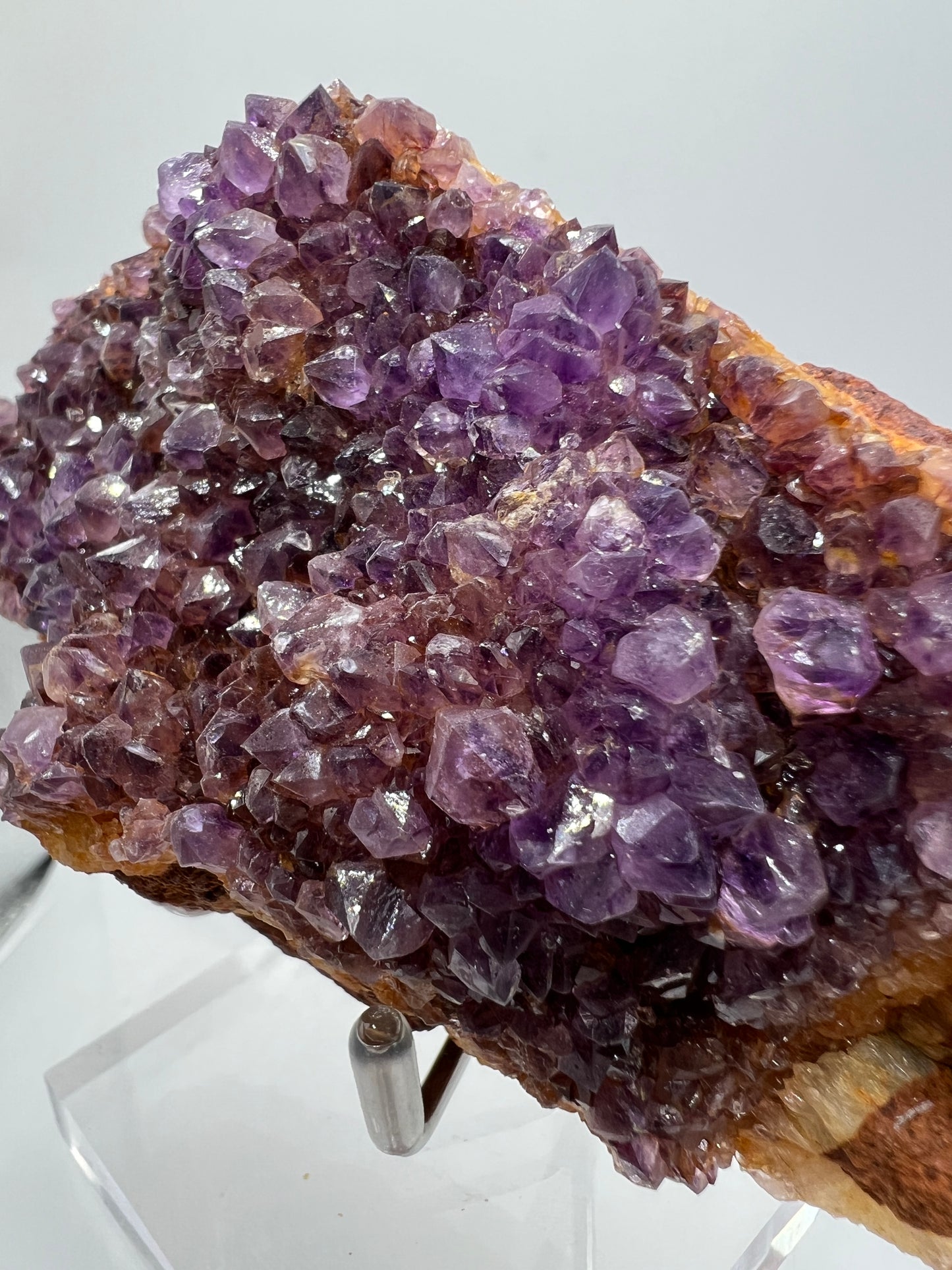 Amethystos Crystal Specimen. Gorgeous Amethyst Cluster From South Africa. Rare Deep Purple Display Crystal