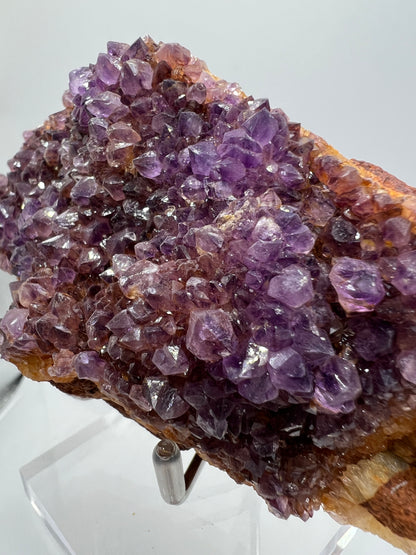 Amethystos Crystal Specimen. Gorgeous Amethyst Cluster From South Africa. Rare Deep Purple Display Crystal