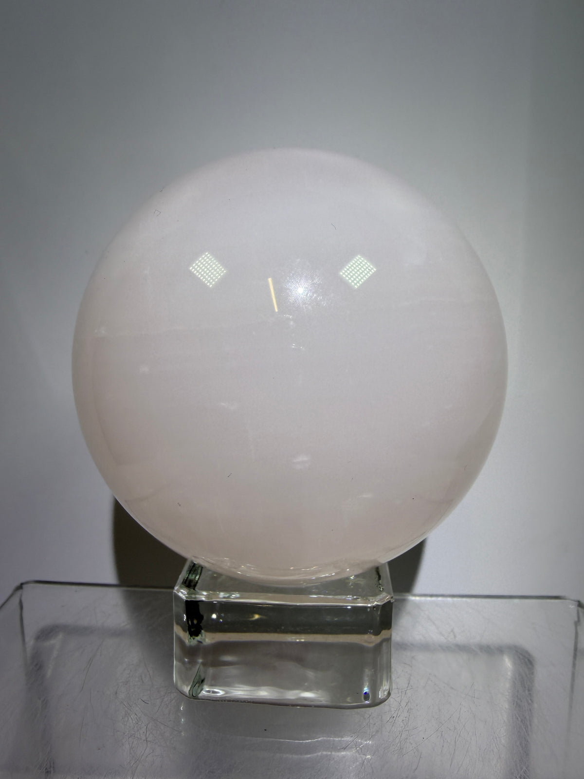 Mangano Calcite Sphere. 70mm. Very Intense Orange UV Reaction. Large High Quality Display Crystal.